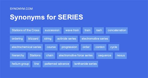 synonyms of series|another word for series of.